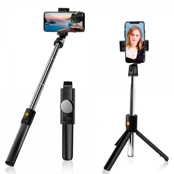  Selfie Stick & Tripod LINCO, integrado, resistente, ligero,  control remoto Bluetooth para dispositivos Apple y Android, pies de trípode  separables, se extiende hasta 52 pulgadas, negro : Celulares y Accesorios