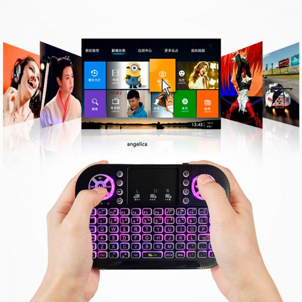 Pequeño teclado inalámbrico, Mini RGB siete colores G teclado inalámbrico  Mini teclado inalámbrico uso conveniente