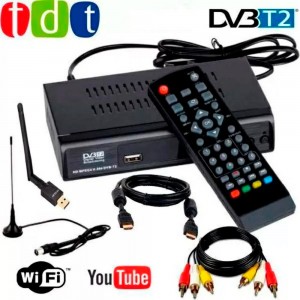 Decodificador Tdt WiFi Con Antena Control Y Cables Incluye Antena WiFi  GENERICO